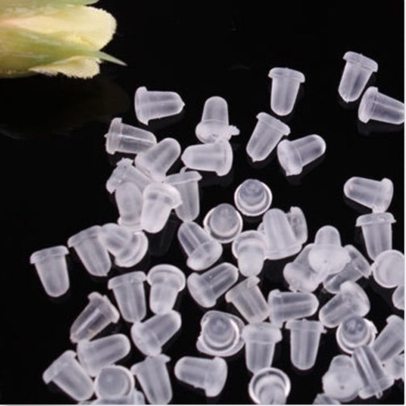 20Pcs Stoppers Silicone Rubber Clear Backs Holders For Earrings - Picture 3 of 4